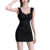 Damen - Tanktop Kleid - Mesh Plissee Bodycon - Elegantes Sommeroutfit für jeden Anlass