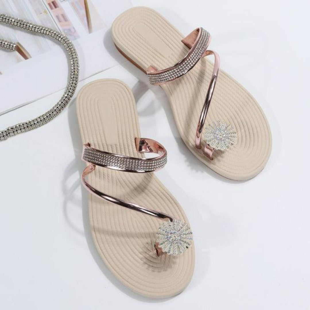 Damen - Frostige Schneeflocken Sandalen - Leichte Sommer-Schuhe - Bequemes Design für jeden Anlass