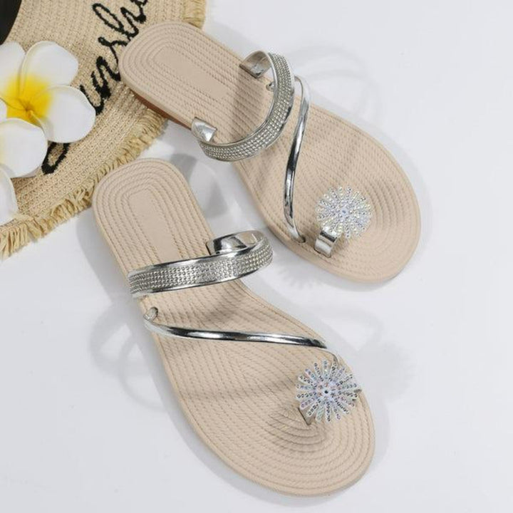 Damen - Frostige Schneeflocken Sandalen - Leichte Sommer-Schuhe - Bequemes Design für jeden Anlass