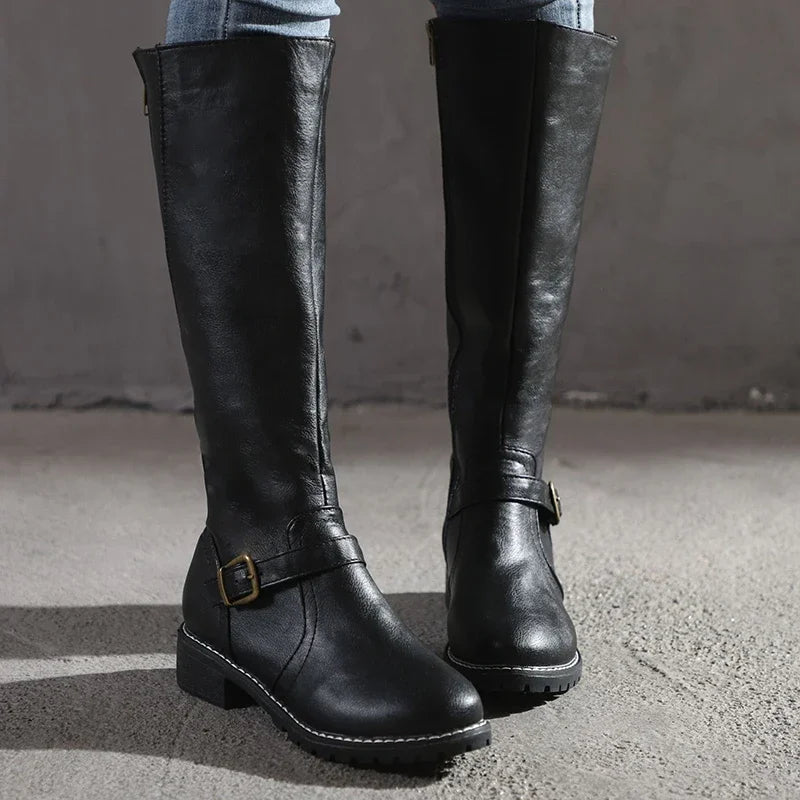 Damen - Lederstiefel - Hochwertiges Leder - Bequeme und Stilvolle Stiefel für jeden Anlass