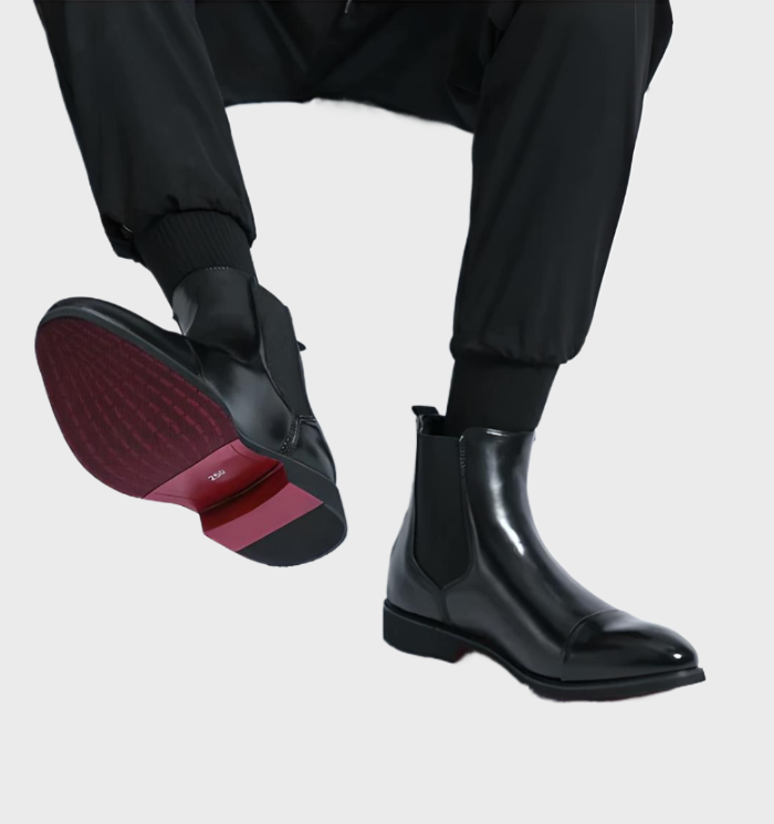 Herren - Formale schwarze Stiefelette - Spitzer Spitze - Stilvolle Eleganz für besondere Anlässe