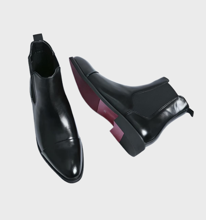 Herren - Formale schwarze Stiefelette - Spitzer Spitze - Stilvolle Eleganz für besondere Anlässe