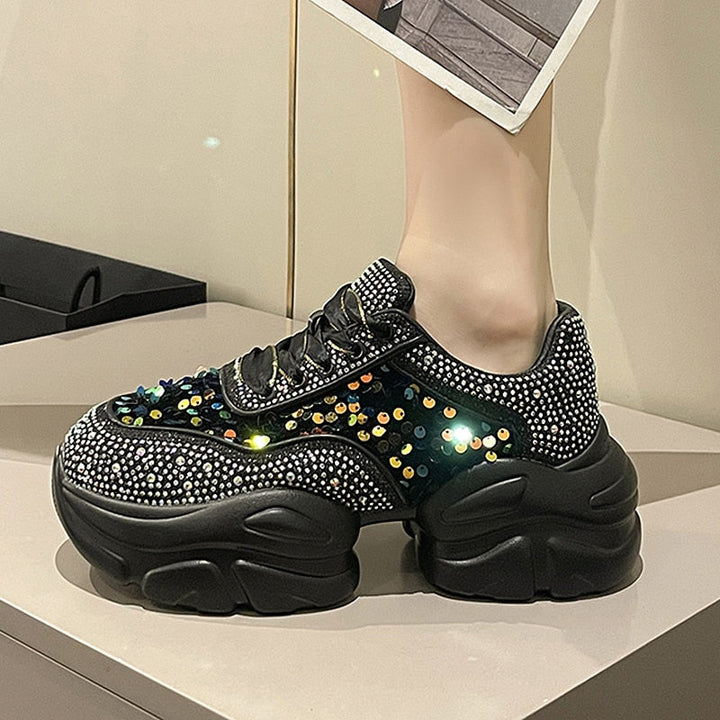 Damen - Sneaker - Glitzer-Design - Bequeme und modische Schuhe für jeden Anlass