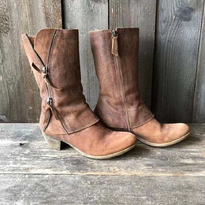 Damen - Herbststiefel - Warmes Leder - Bequeme und Stilvolle Stiefel für kalte Tage