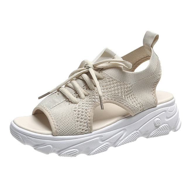 Damen - Sneaker Sandalen - Atmungsaktives Material - Bequeme Freizeit-Schuhe für den Sommer