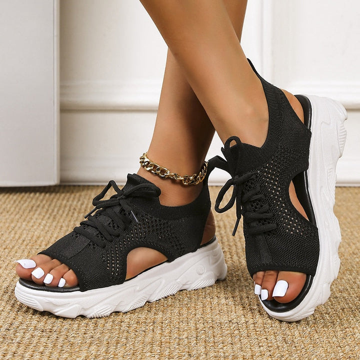 Damen - Sneaker Sandalen - Atmungsaktives Material - Bequeme Freizeit-Schuhe für den Sommer