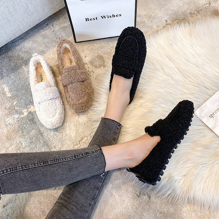 Damen - Plüsch-Pantoffeln - Bequeme Hausschuhe - Kuschelige Plüsch-Slipper für Zuhause