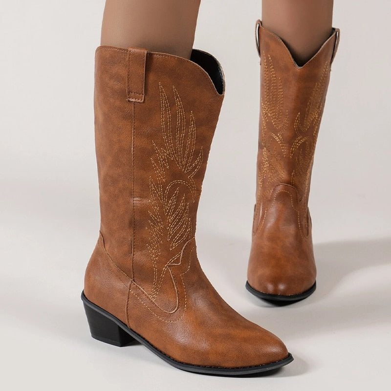 Damen - Cowboy-Stiefel - Hochwertige Boho-Print Stiefel - Stylische Schuhe für jeden Anlass