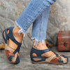 Damen - Vintage-Sandalen - Bequeme Leder-Sandalen im Retro-Stil - Ideal für Freizeit und Sommer