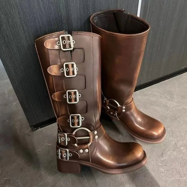 Damen - Lederstiefel - Vintage Stil - Bequeme und langlebige Schuhe für jeden Anlass