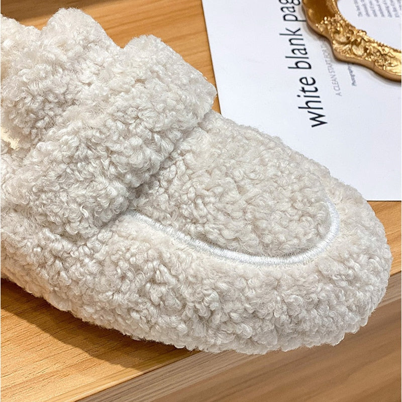 Damen - Plüsch-Pantoffeln - Bequeme Hausschuhe - Kuschelige Plüsch-Slipper für Zuhause