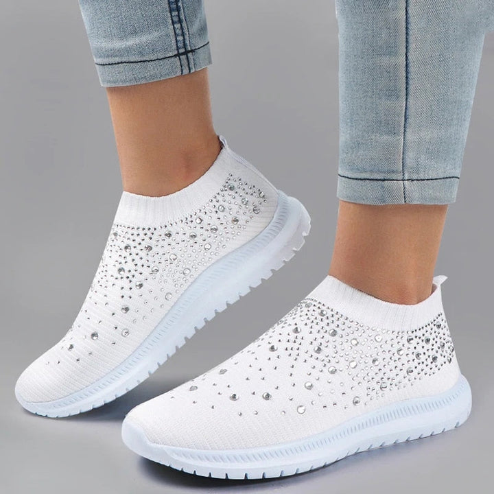 Damen - Stylische Sockensneaker mit Glitzer - Bequem und modisch - Perfekt für jeden Anlass