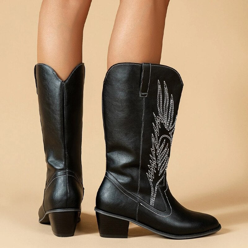 Damen - Cowboy-Stiefel - Hochwertige Boho-Print Stiefel - Stylische Schuhe für jeden Anlass