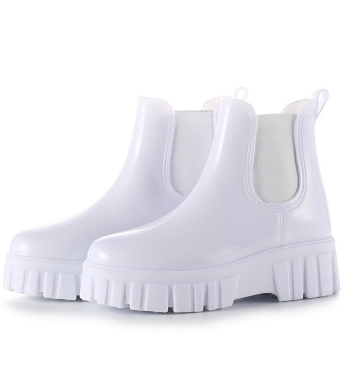 Damen - Chunky Regenstiefel - Robuste Gummistiefel  - Wasserdicht & Bequem - Perfekt für Regenwetter