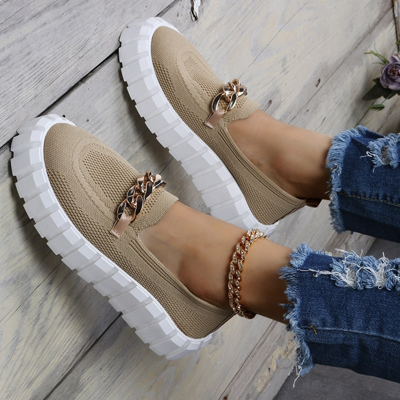 Damen - Ketten-Sneaker - Bequem und Trendy - Sommer Schuhe für Stilbewusste