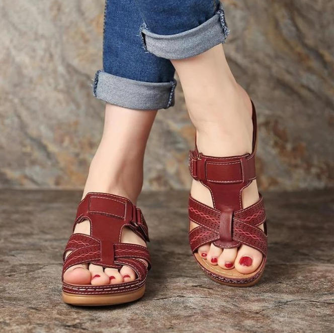 Damen - Bequeme Sandalen - Atmungsaktive Materialien - Ideal für Alltag und Freizeit