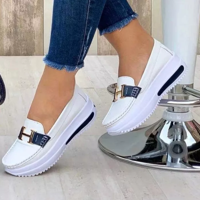 Plateau Sneaker Damen Weiß