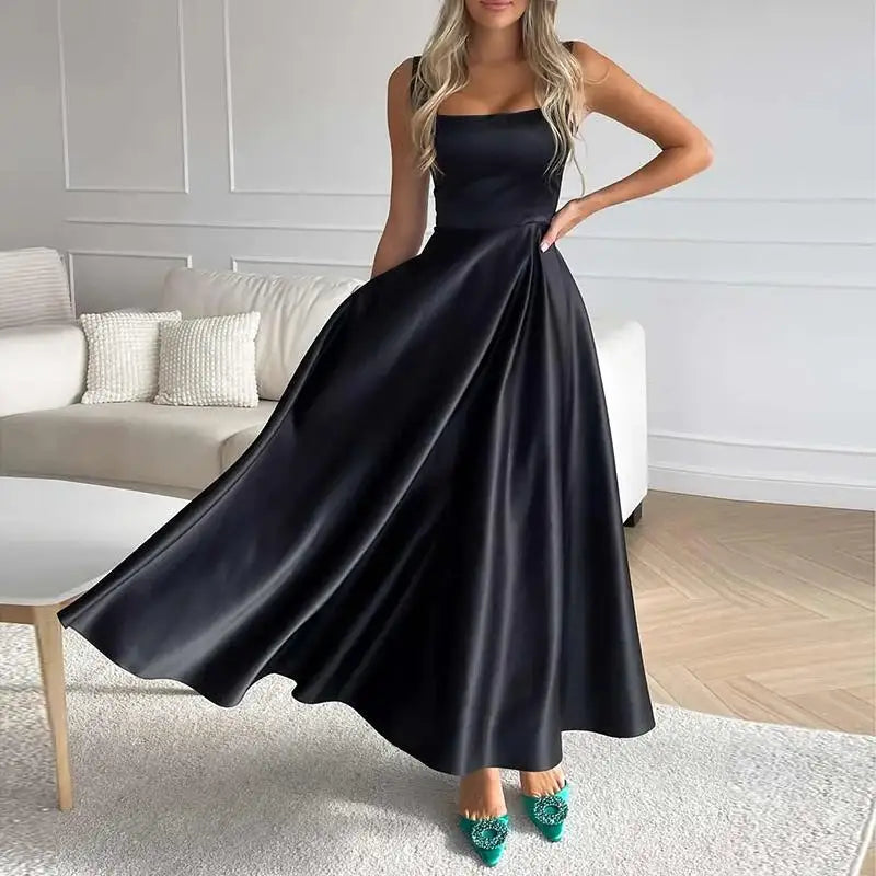 Frauen - Modernes Maxikleid - Ärmellos mit hoher Taille - Eleganter Stil für jeden Anlass