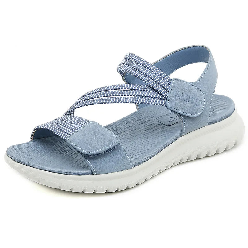 Keilabsatz Sandalen mit Verstellbarem Klettverschluss