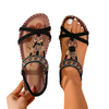 Flache Sandalen - Boho - Strass Schmetterling