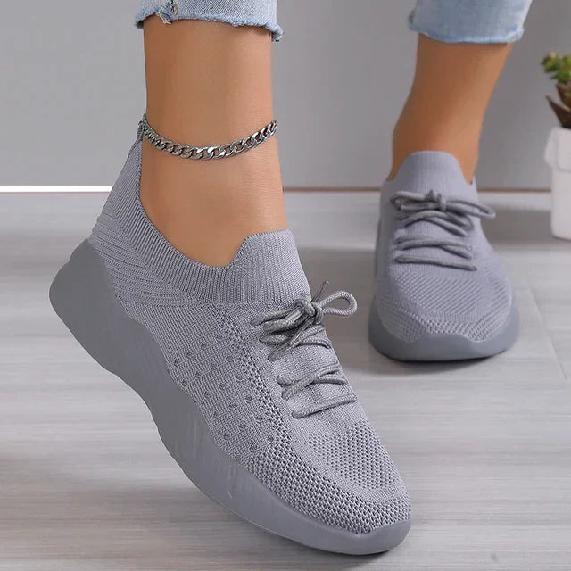 Damen - Schnürsneaker - Atmungsaktiv Mesh - Sportliche und Bequeme Schuhe für Freizeit