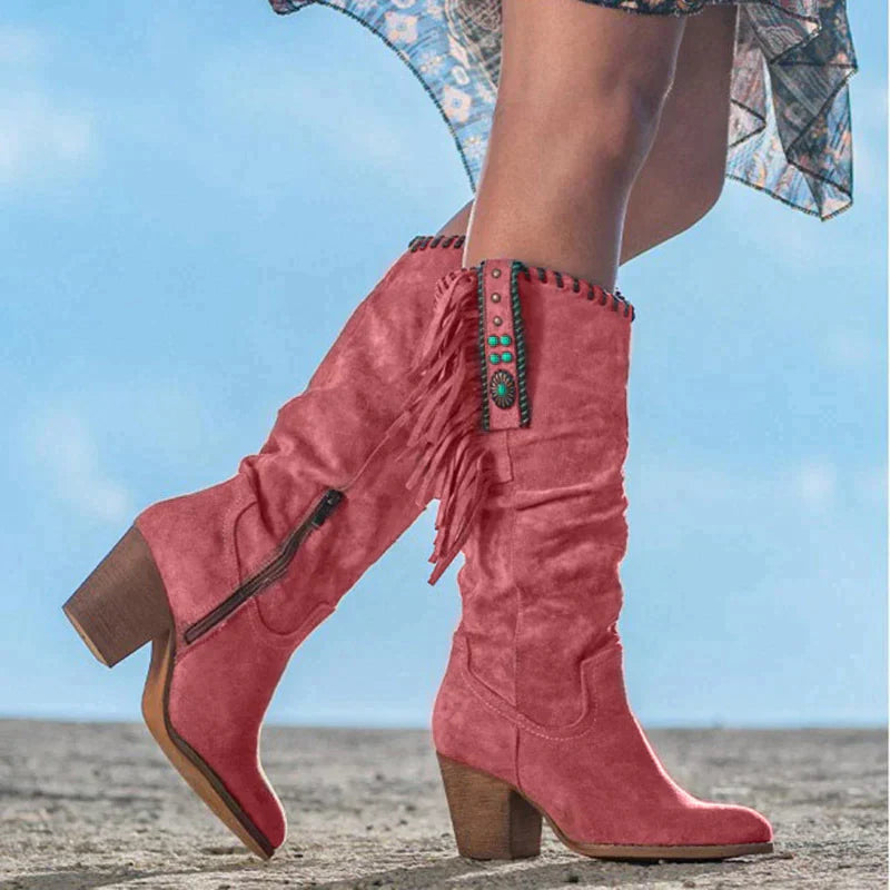 Damen - Wild-West-Stiefel - Aus hochwertigem Leder - Cowboy Schuhe für jeden Anlass