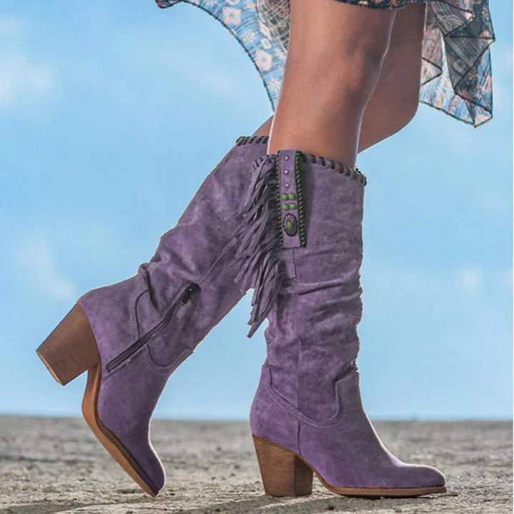 Damen - Cowboy-Stil Schuhe - Chic Design - Stilvolle Western-inspirierte Fußbekleidung