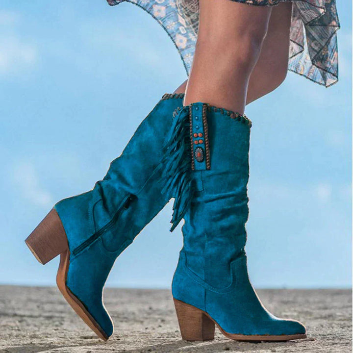 Damen - Cowboy-Stil Schuhe - Chic Design - Stilvolle Western-inspirierte Fußbekleidung