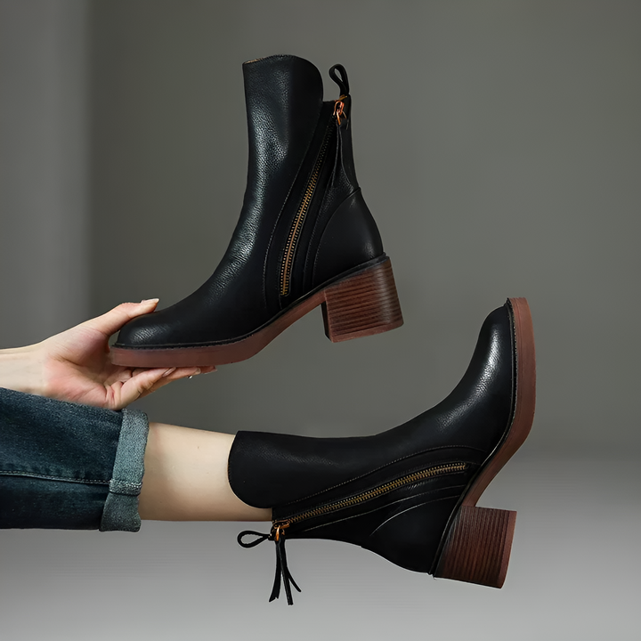 Damen - Stiefeletten - Stylische Echtleder-Design - Modische Schuhe für jeden Anlass