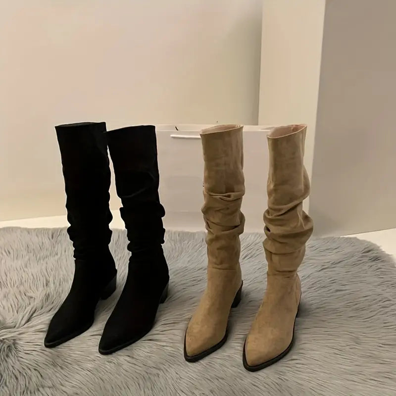 Damen - Stiefel - Robuste, spitze Wadenmitte - Elegante Boots für jeden Anlass mit stilvollem Design