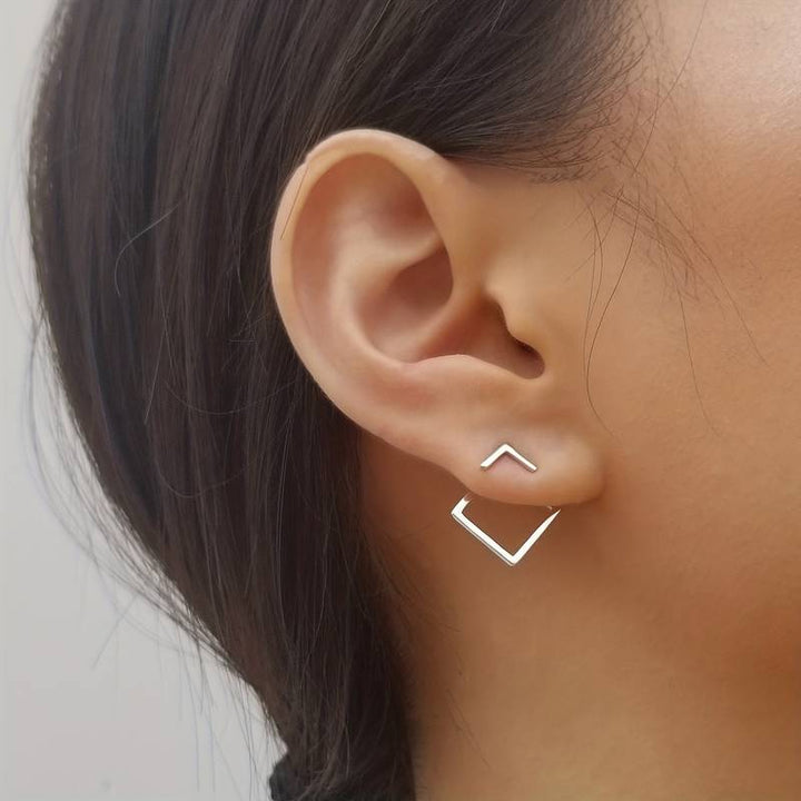 Feminine Rhombus-Ohrringe - Elegante Verbindung - Hochwertiges Material - Perfekter Schmuck für jeden Anlass