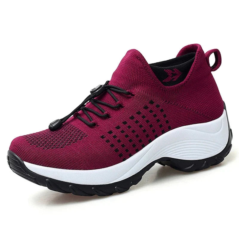 Damen - Slip-On-Sportschuhe - Atmungsaktives Mesh - Leichte Wander-Sneaker für Komfort