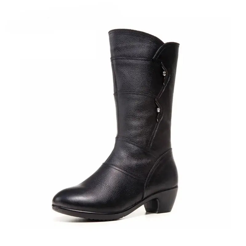 Damen - Stylische Lederstiefel - Hochwertiges Leder - Elegante und bequeme Stiefel für jeden Anlass