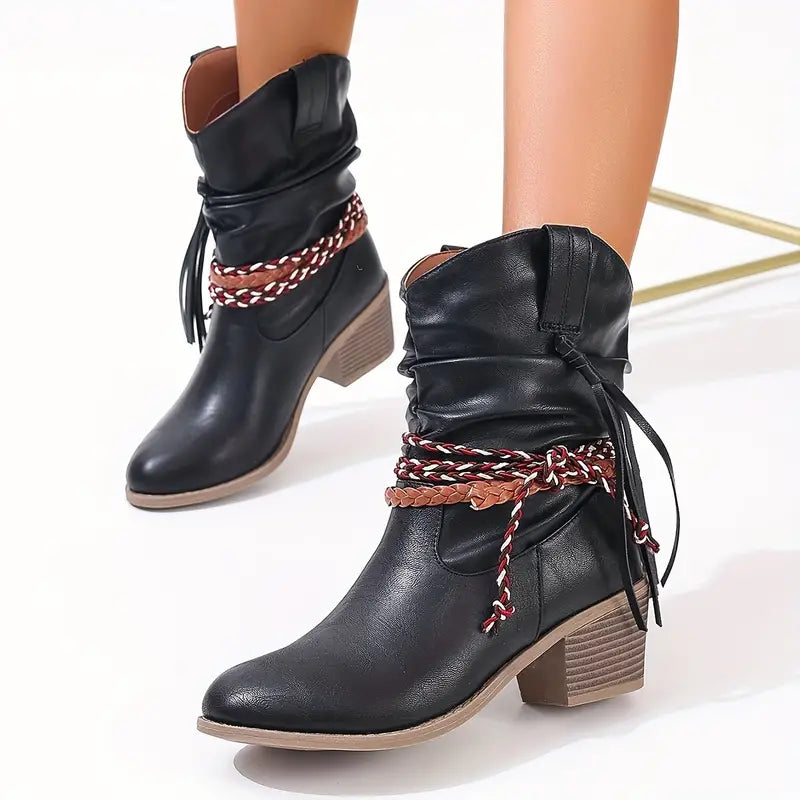 Damen - Western-Cowboystiefel - Echtleder - Stilvolle Freizeitstiefel für Damen