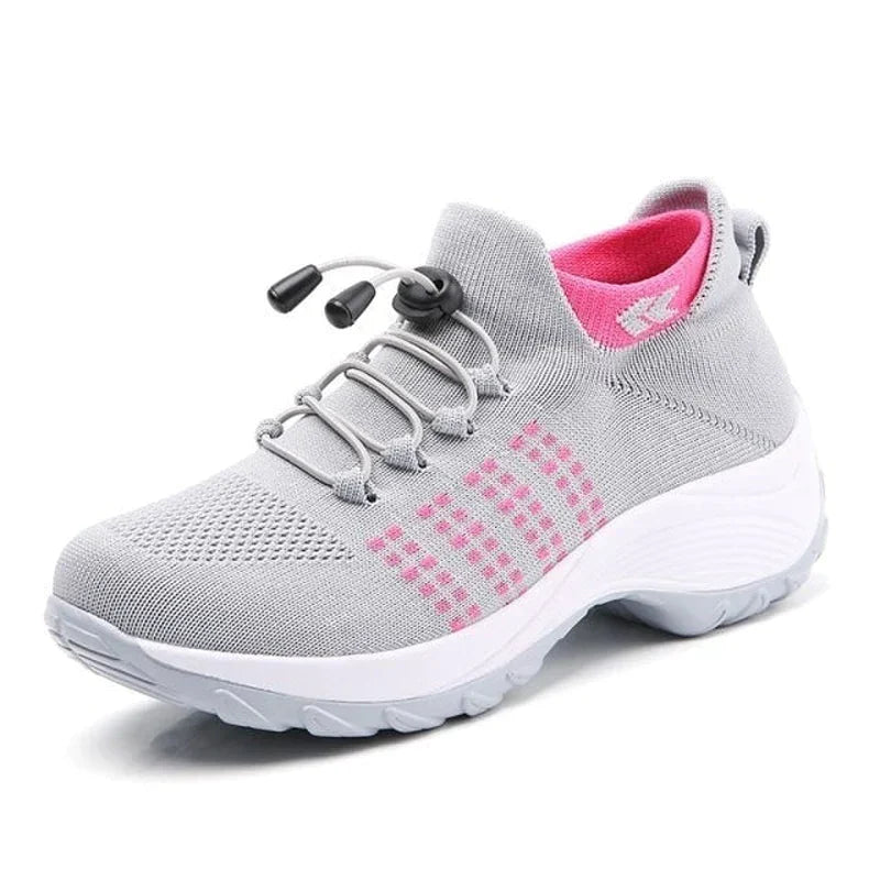 Damen - Slip-On-Sportschuhe - Atmungsaktives Mesh - Leichte Wander-Sneaker für Komfort