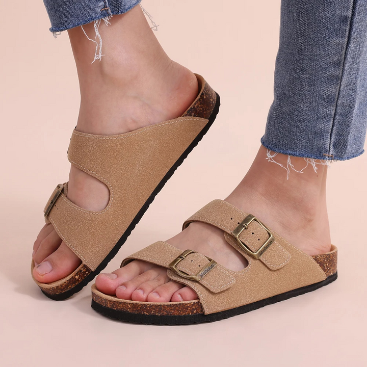 Damen - Sandalen – Korkfußbett – Bequeme und stilvolle Sommer-Schuhe für optimalen Komfort