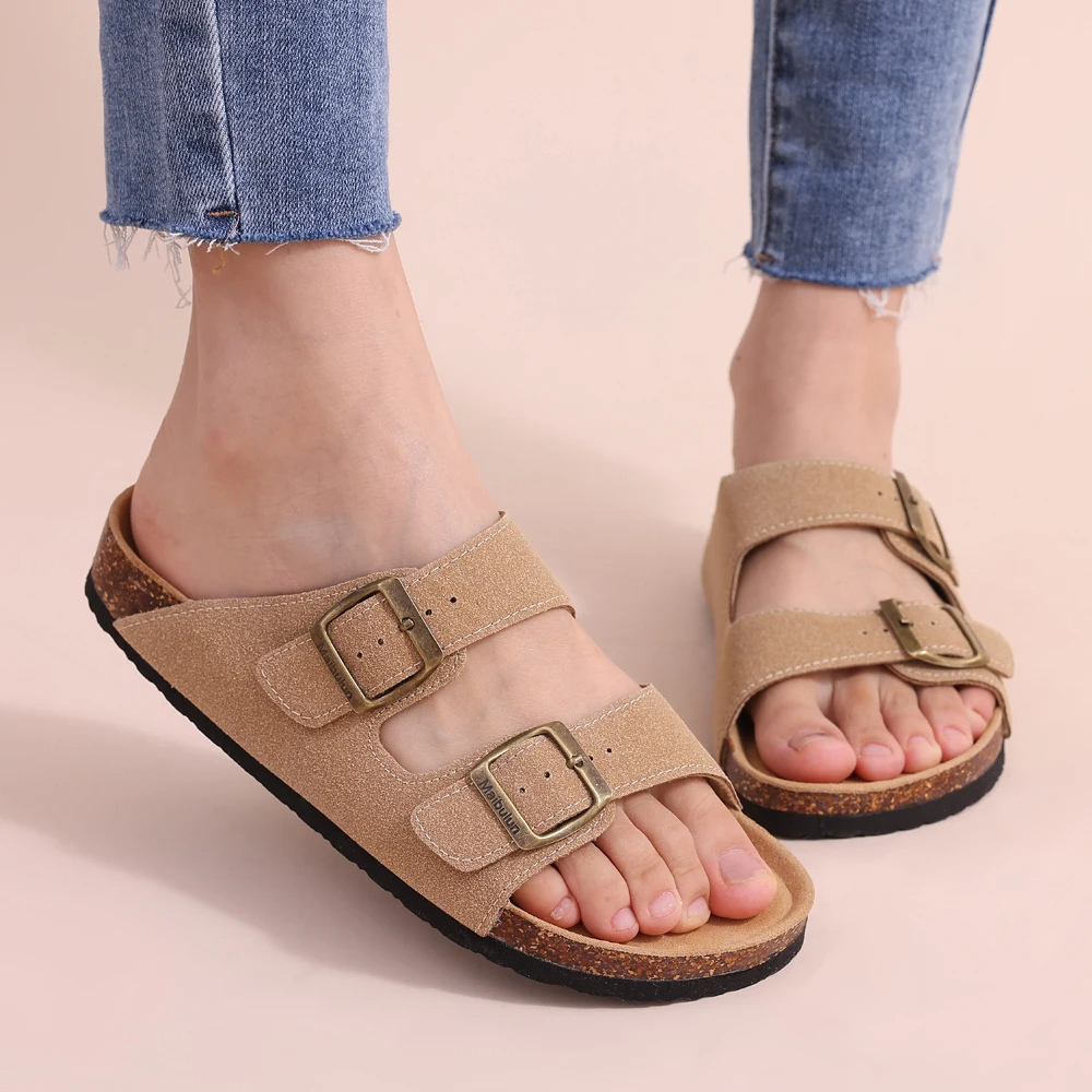 Damen - Sandalen – Korkfußbett – Bequeme und stilvolle Sommer-Schuhe für optimalen Komfort