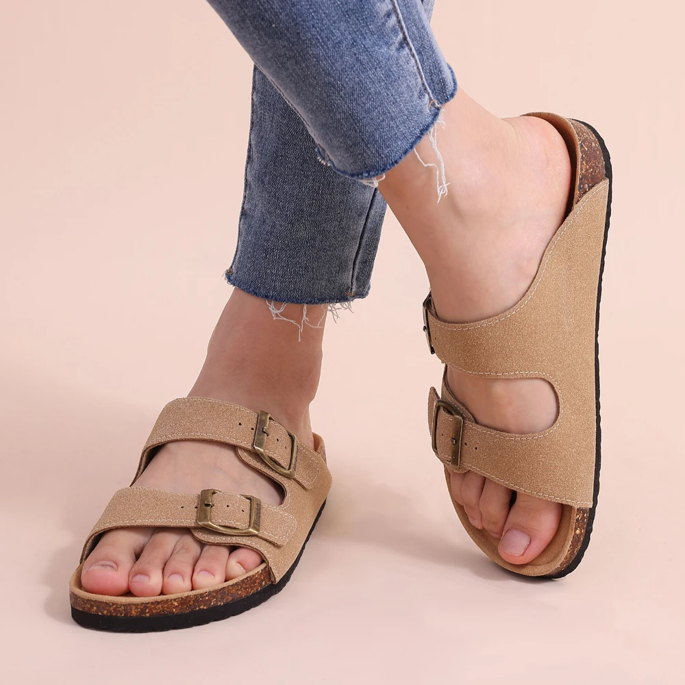 Damen - Sandalen – Korkfußbett – Bequeme und stilvolle Sommer-Schuhe für optimalen Komfort