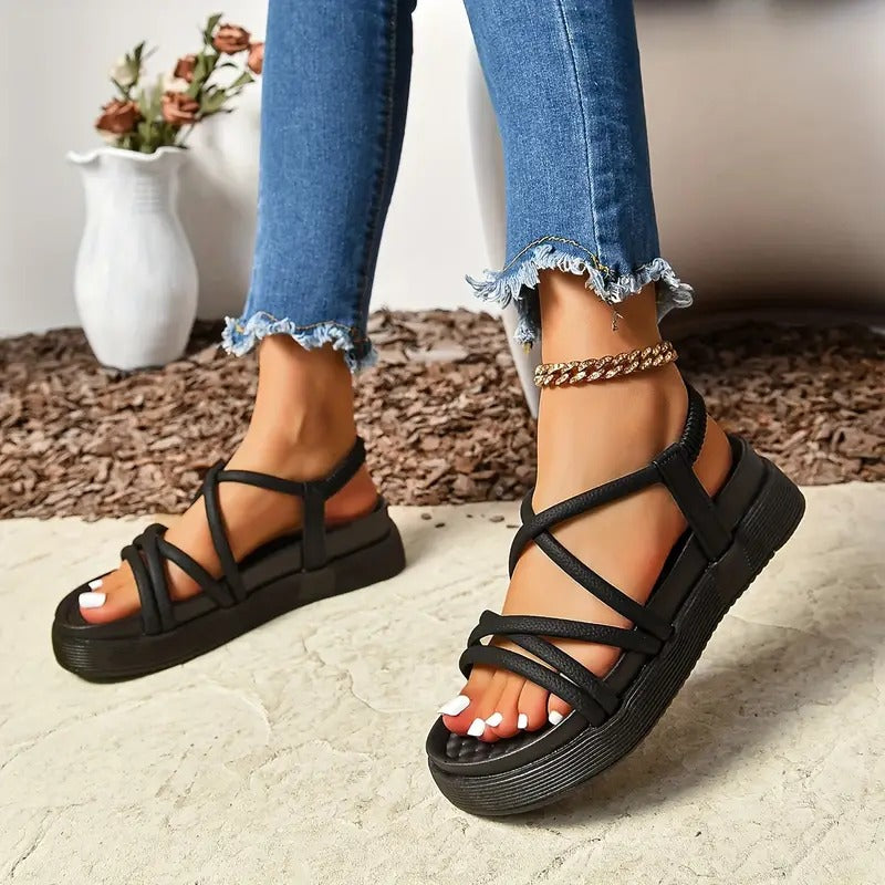 Damen - Plateau Sandalen - Hochwertige, langlebige Materialien - Stylisch für den Sommer