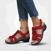 Damen - Floral Plateau Sandalen - Hochwertige Materialien Bequemes Design - Sommerstyle