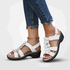 Damen - Floral Plateau Sandalen - Hochwertige Materialien Bequemes Design - Sommerstyle