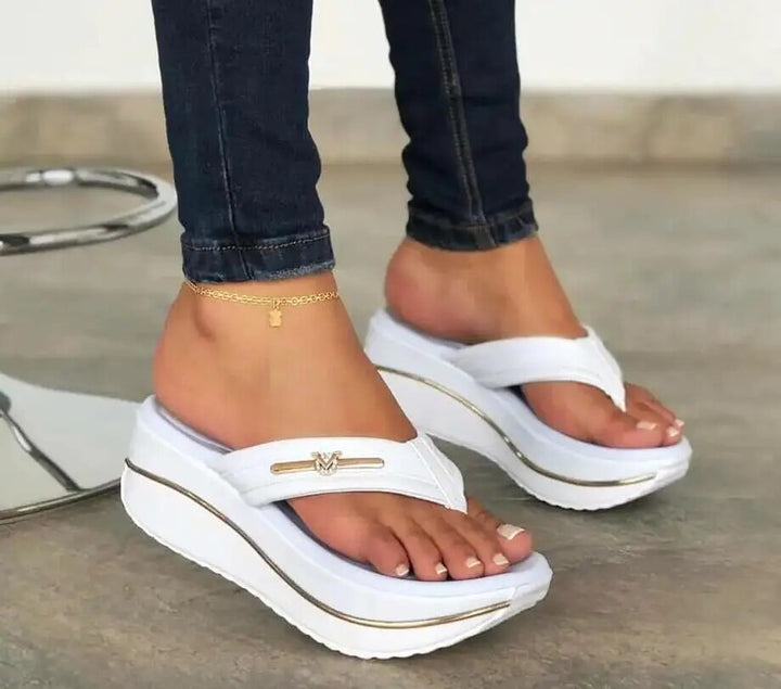 Damen - Keilsandale - Bequeme Sommerschuhe aus hochwertigem Material - Trendige Sandalen für jeden Anlass