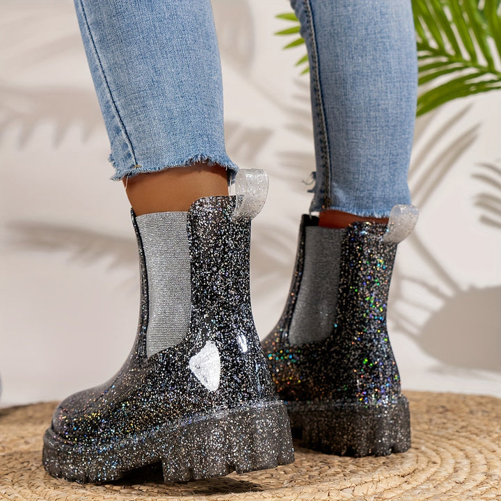 Damen - Regenstiefel - Hochwertige Gummistiefel mit hohen Absätzen - Stilvolle Boots für jeden Anlass