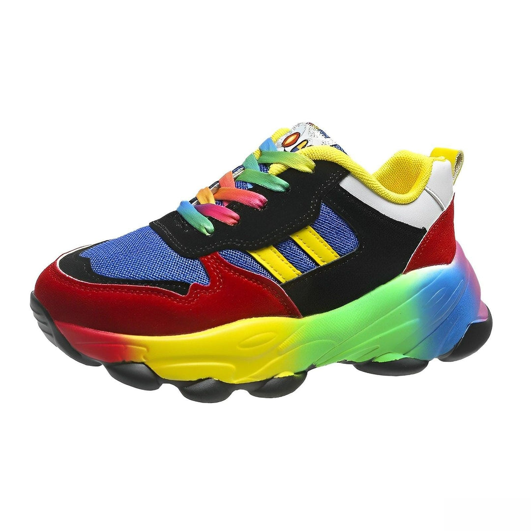 Damen Turnschuhe - Bunte Klobige Sneakers im Multicolor Design - Bequeme und Stilvolle Sportschuhe für Frauen