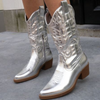 elegante metallische Cowboylaarzen