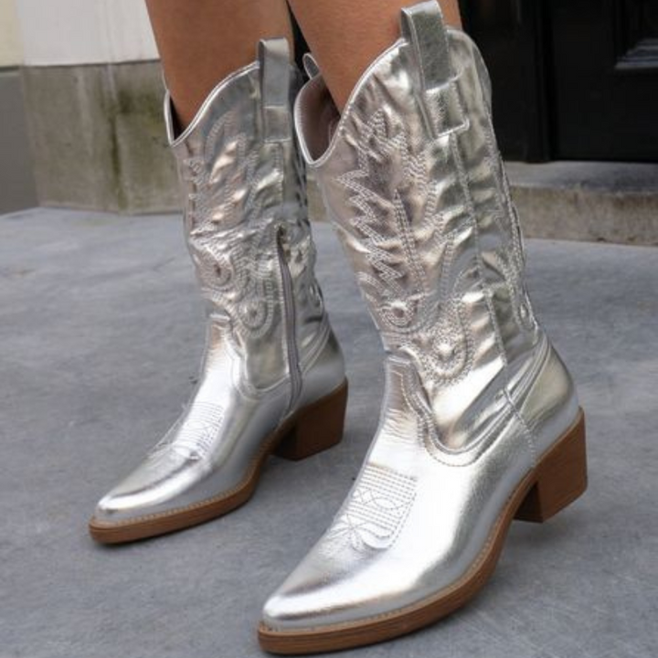 elegante metallische Cowboylaarzen