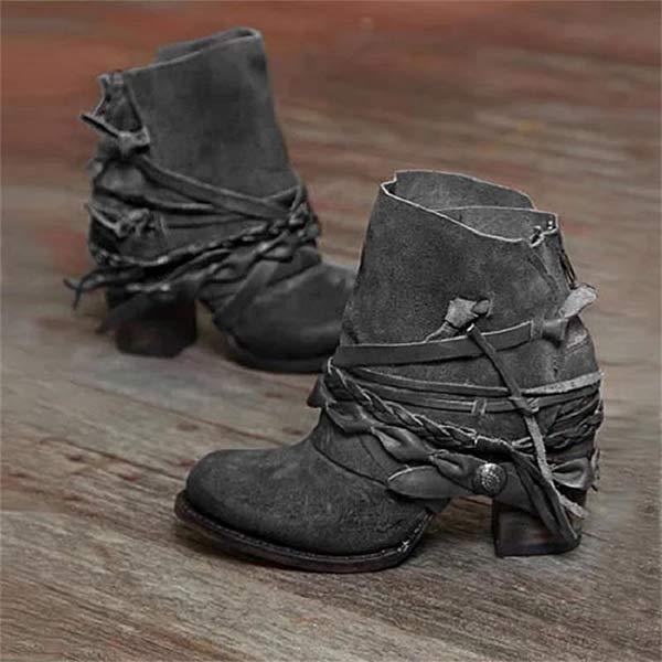 Damen - Vintage-Stiefeletten - Leder - Stilvolle Boots für jeden Anlass