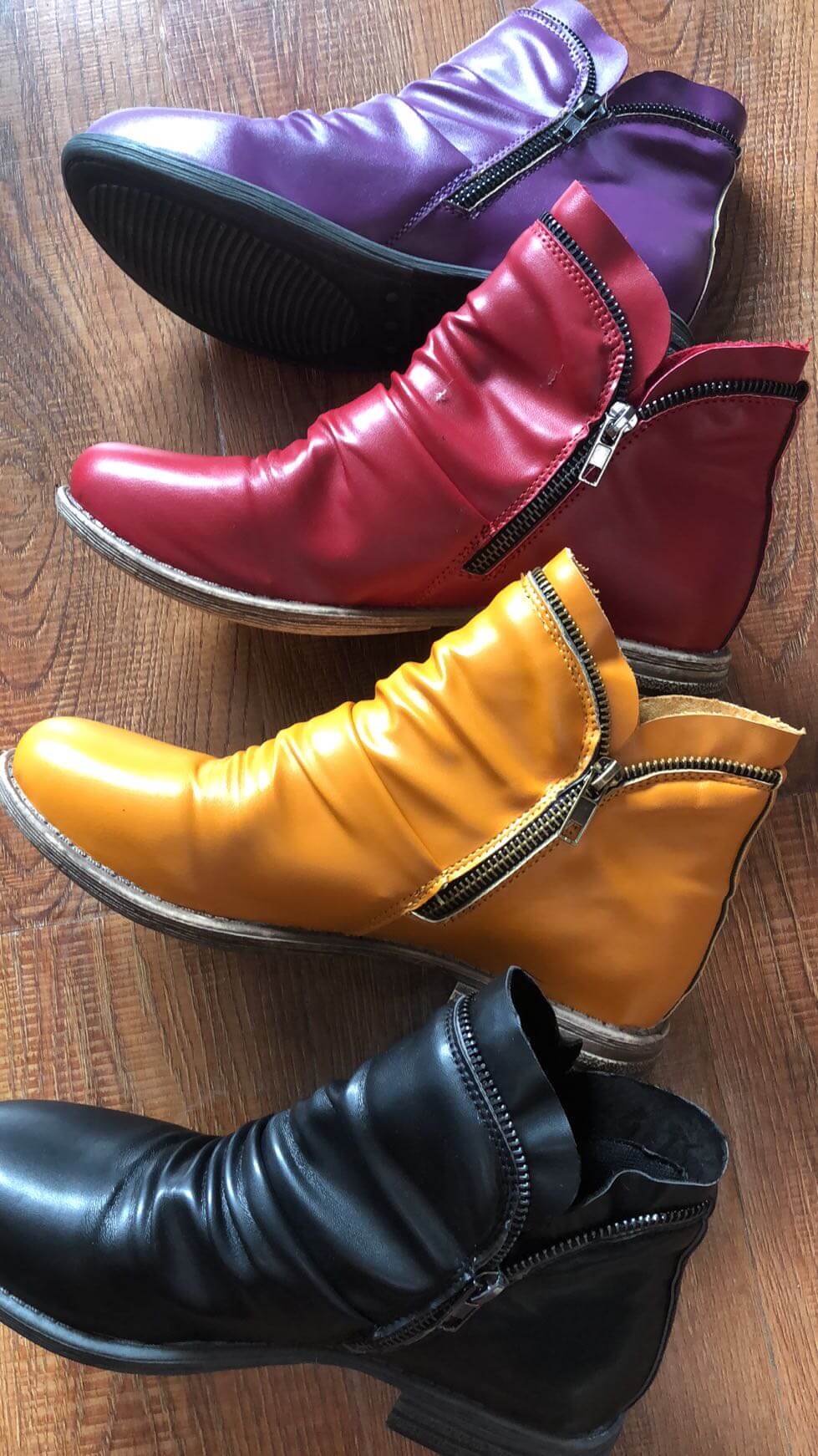 Damen - Modische Reißverschluss-Stiefel - Elegantes Kunstleder - Stilvolle Begleiter für jeden Anlass