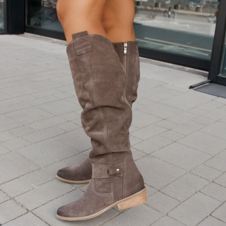 Damen - Modischer Stiefel - Hochwertiges Leder - Stilvoller Herbstschuh für jede Gelegenheit