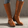 Damen - Stiefel - Hohe Stiefel mit Reißverschluss - Stylisch und Bequem - Perfekte Begleiter für jeden Anlass